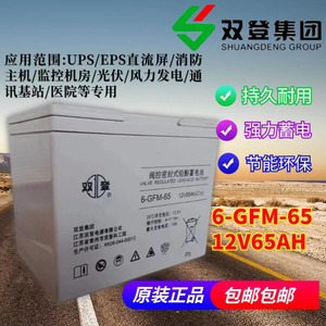 双登12V65AH阀控式铅酸蓄电池6-GFM-65通信应急照明UPS/EPS电源