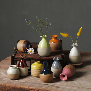陶瓷小花瓶茶桌个性创意摆件客厅家居饰品中式迷你水培插花花器