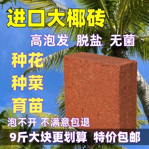 进口椰砖椰土椰糠砖种菜营养土盆栽耶砖乌龟冬眠多肉土陶粒珍珠岩