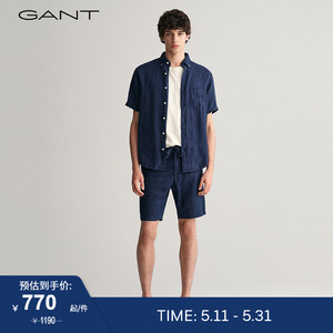 GANT甘特2024春季新款男士时尚纯色休闲短裤|205073