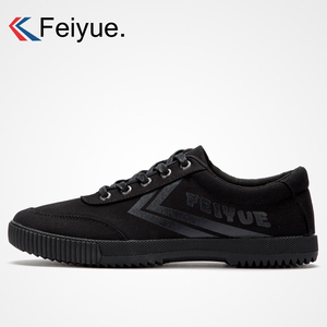 feiyue飞跃运动鞋2022第三版透气全黑色帆布鞋板鞋潮流男女休闲鞋