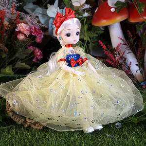 会唱歌发光灯光布娃娃女孩玩具节日生日礼物长裙婚纱小公主洋娃娃