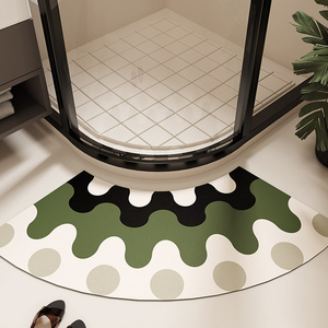 高级感弧形浴室地垫扇形淋浴房卫生间厕所脚垫硅藻泥吸水防滑垫子