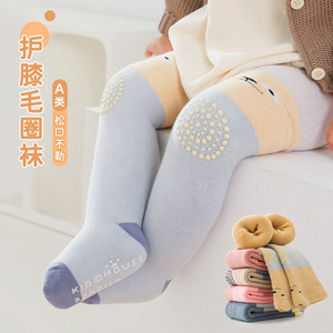 婴儿袜子秋冬加厚保暖0-1-3岁2宝宝防滑地板袜绒卡通长筒套装棉袜