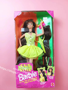 发 Barbie Cut and Style 1994 正品绝版长发芭比娃娃 黑发