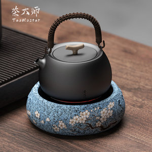 茶大师の有田烧樱飞釜电陶茶炉围炉煮茶日本南部铸铁壶老铁茶壶铜