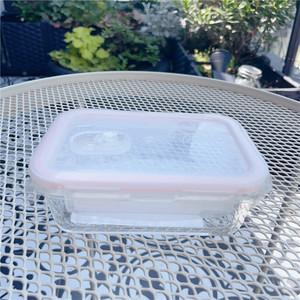 日本大创Daiso 玻璃饭盒轻食饭盒水果点心保鲜盒长方形便当盒