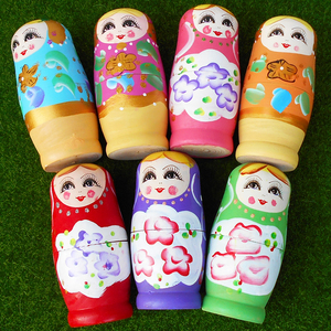 木制质俄罗斯套娃5层五层彩色儿童套娃娃玩具幼儿园儿童生日礼物