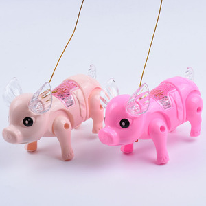 电动玩具猪会走路可以溜的小猪音乐发光会跑溜猪遛狗拉线牵绳小狗