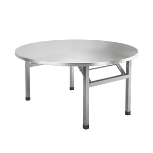 不锈钢可折叠圆桌家用吃饭桌圆形圆桌面餐桌桌子户外客厅圆台桌
