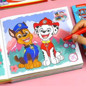 汪汪队涂色画本0-3-6岁儿童幼儿园涂颜色填充画卡通涂鸦绘本书