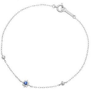 日本代购 4度 4℃ 10K白金 蓝宝石镶嵌 高冷款式 手链