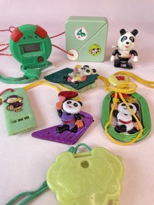 北京亚运会纪念品熊猫盼盼挂件九十年代的老玩具熊猫盼盼秒表挂饰