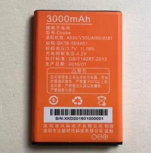 Coobe/比酷A530/V300/A180/A181手机电池 BK18-564461电板3000MAH