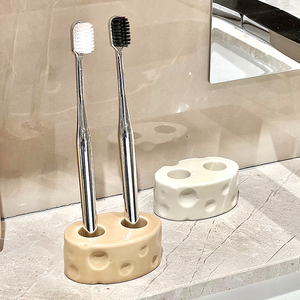 陶瓷放牙刷置物架子座托卫生间桌面收纳底座神器浴室新款站立支架