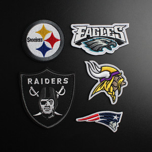 高品质NFL橄榄球队队标贴维京人费城突击者魔术贴章背包贴徽章