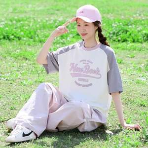 初中生短袖T恤少女大童夏季套装高中学生夏装青少年女装韩版宽松