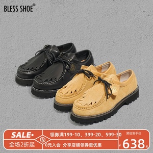 预售BLESS SHOE  MATURE WALLABEE加厚牛皮袋鼠鞋真皮休闲皮鞋