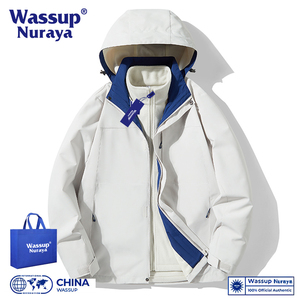 WASSUP冲锋衣2024新款三合一可拆卸两件套潮牌户外登山服男女外套