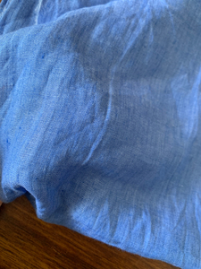裤子衬衫布料纯亚麻色织蓝色系列男士裤子儿童衣服夏天面料