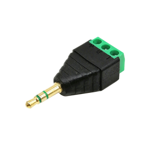 3.5mm音频公接头转3pin接线端子 免焊3节音频3级接头双向语音插头