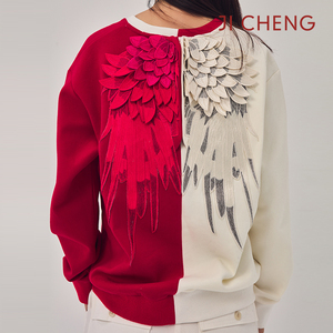 中国设计师原创Ji Cheng吉承药捻儿二分之一3D翅膀男女款卫衣2218