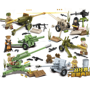 二战大炮榴弹模型德八路军男孩子儿童玩具礼物拼装积木兼容乐高