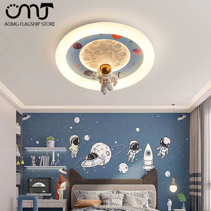 宇航员儿童房灯卧室吸顶灯创意卡通月球温馨浪漫男孩led房间灯具