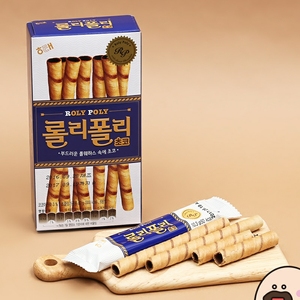 韩国食品海太巧克力味果酱夹心蛋卷62g/盒冰激凌条纹棒进口零食
