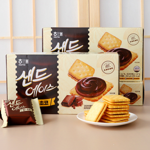 韩国食品进口海太ACE夹心巧克力饼干204g/盒早餐零香脆点心儿童