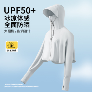 防晒披肩帽子面罩一体女UPF50+短款大檐宽松护颈冰丝透气学车装备
