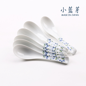 日本进口餐具陶瓷调羹汤匙小汤勺 光峰瓷器芽花系列陶瓷勺子