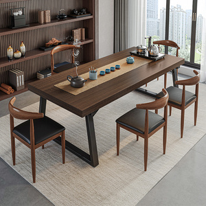 茶桌椅组合一桌五椅茶几客厅家用阳台小茶桌茶台新中式大板泡茶桌