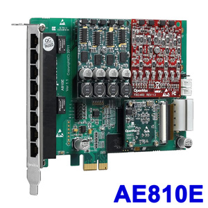 OpenVOX模拟电话语音卡AE810E A810E fxo模块fxs asterisk回声消除Octasic PCI-E接口DAHDI驱动Linux Centos