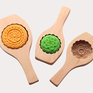 传统中式立体玫瑰花手工面食糕点馒头绿豆南瓜饼冰皮月饼模具木质