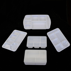 密胺塑料仿瓷创美美耐皿白色长方形快餐盘分格食堂快餐耐用耐摔餐