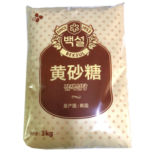 韩国进口CJ希杰白雪黄糖3kg黄砂糖咖啡糖白糖赤砂糖红糖烘焙料理