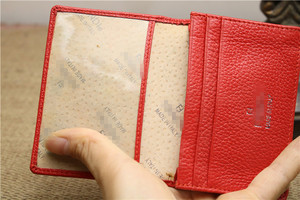 特价清仓 女款真皮钱夹零钱包红色多功能创意迷你卡包一体包