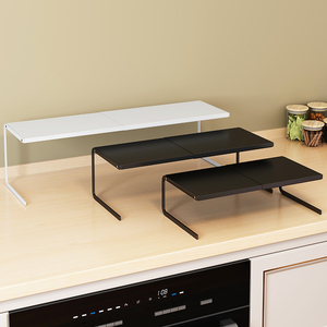 厨房隔板分层板台面橱柜内伸缩置物架柜子分层架桌面碗碟锅收纳架