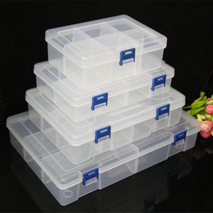 长方形多格子塑料有盖整理储物盒首饰盒积木耳机收纳盒带盖零件盒