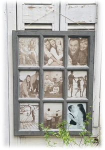 孤 法式实木复古做旧9宫格7寸相框 照片墙 假窗 怀旧风格