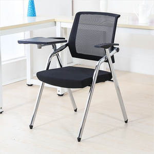 培训椅带写字板折叠靠背塑料椅子带轮子带桌板会议室办公职员椅子