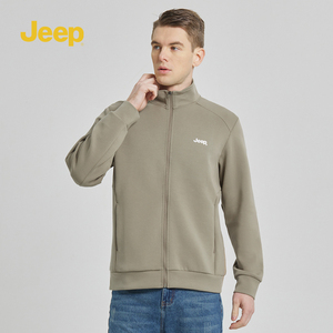 Jeep吉普官方男士夹克开衫卫衣2024春季立领上衣运动休闲外套男装