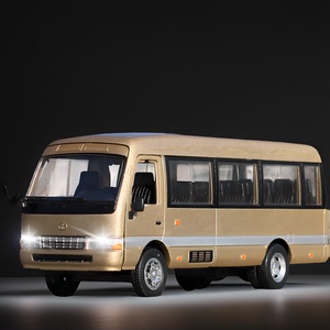 儿童玩具面包公交车男孩丰田考斯特中巴士仿真模型小汽车合金模型