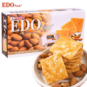 EDO pack韩国进口扁桃仁杏仁饼干甜薄脆休闲好吃的零食单独小包装