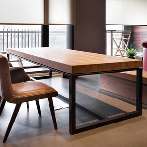 实木电脑桌台式简约双人现代桌子家用书桌办公桌写字桌工作台餐桌