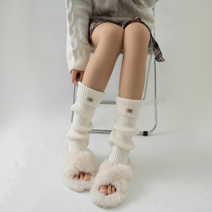 韩国东大门新款袜子女长筒秋冬季保暖毛线针织袜套JK小腿套堆堆袜