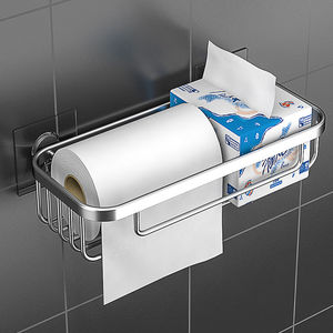 多功能免打孔浴室厨房置物纸巾架壁挂式架盒手纸抽纸盒卷纸架网篮