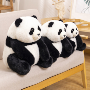 熊猫玩偶毛绒玩具仿真黑白大熊猫公仔花花抱枕娃娃六一儿童节礼物