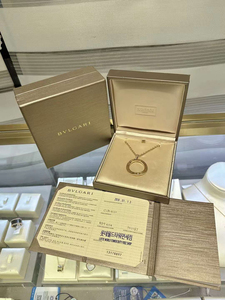 二手真品99新Bvlgari 宝格丽18k黄金款大饼钻石吊坠项链